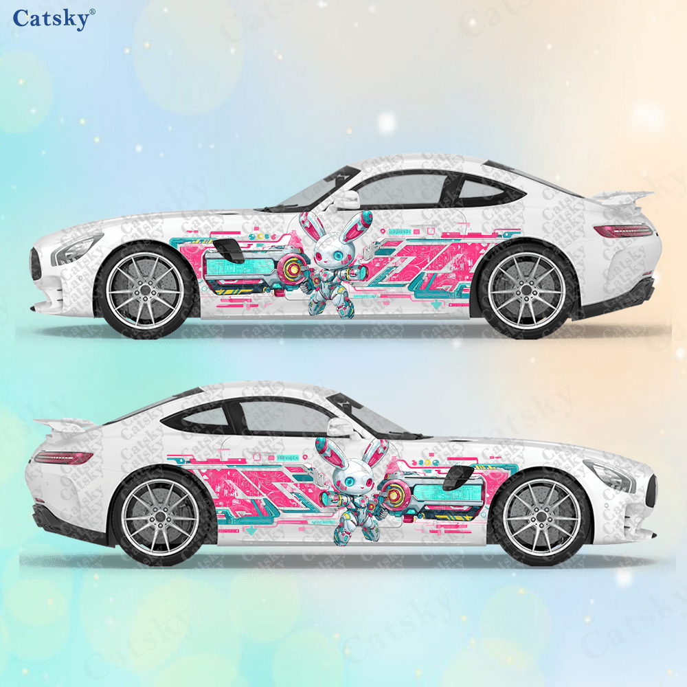 Tech Accessories For Car - 2 Buah Pembungkus Samping Mobil Cyberpunk