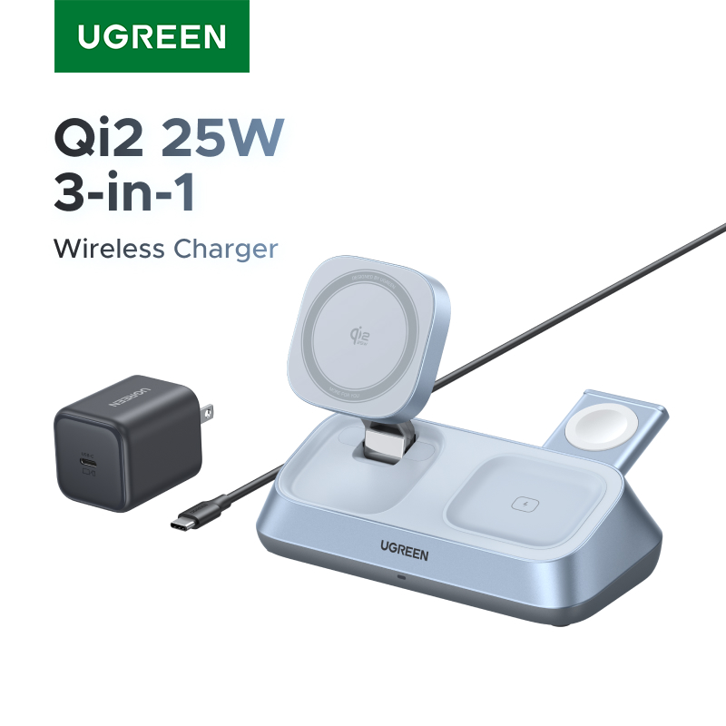 Wireless Charger 3 In 1 - UGREEN Qi2 25W MAX Pengisi Daya