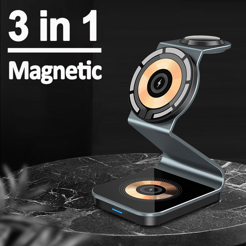 Wireless Charger 3 In 1 - 3 in 1 dudukan pengisi daya