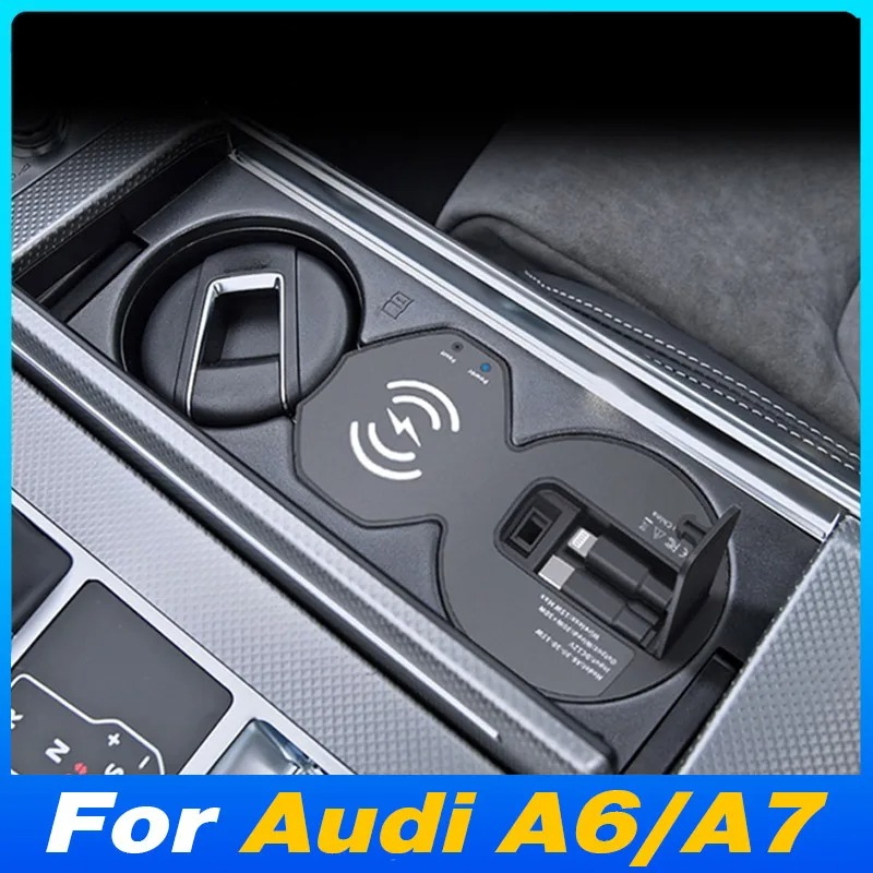 Type C Multiport Adapter - Pengisi Daya Nirkabel Mobil untuk Audi