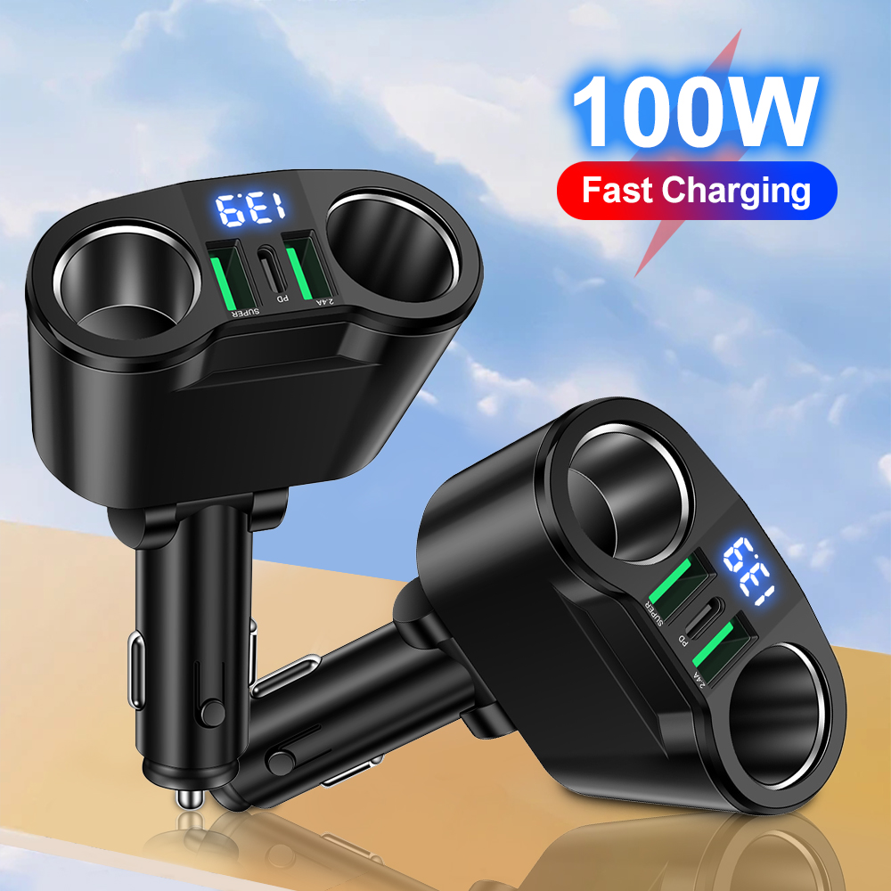 Type C Multiport Adapter - Adaptor Pengisi Daya Mobil USB Tipe