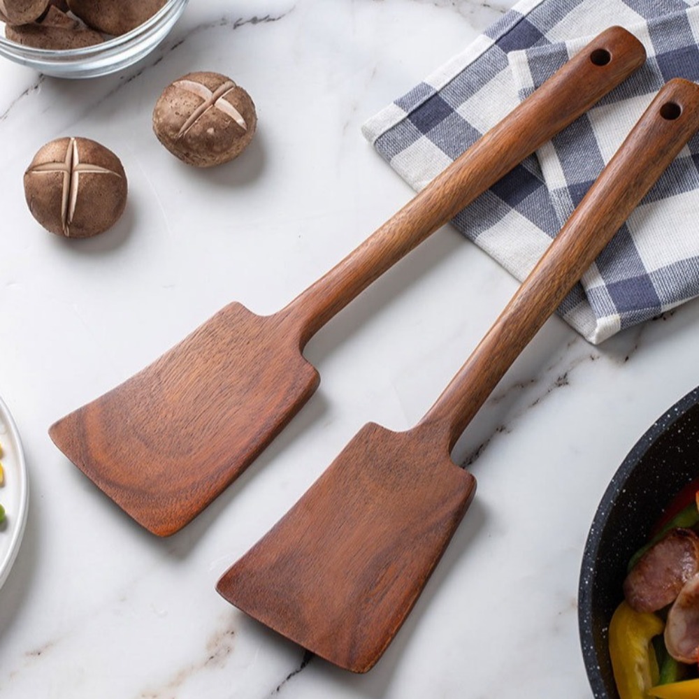 Hi Tech Kitchen Accessories - Spatula Masak Kayu Solid 34Cm Sekop