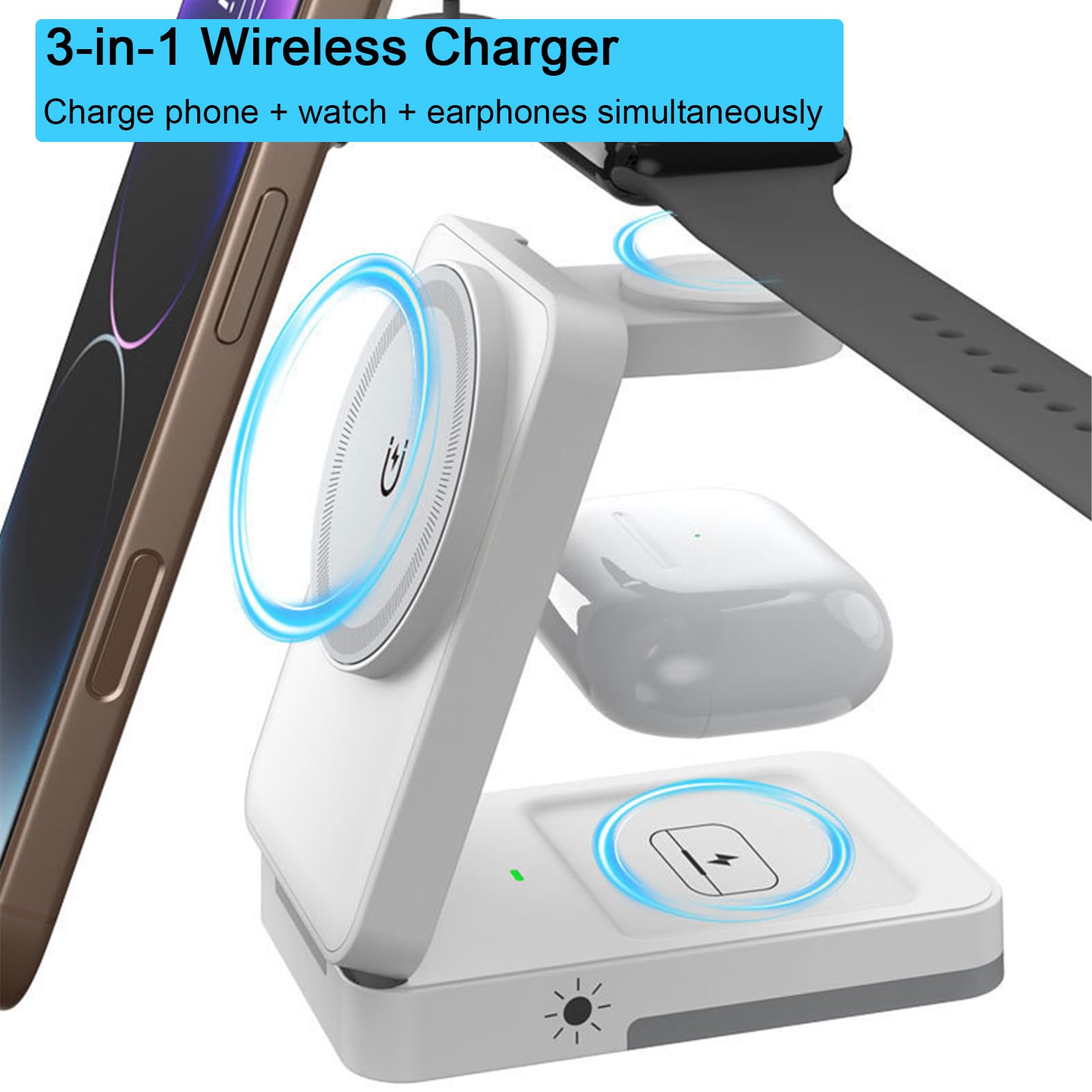 Pengisi Daya Nirkabel Lipat 3- - Wireless Charger 3 In 1 ulasan dan harga