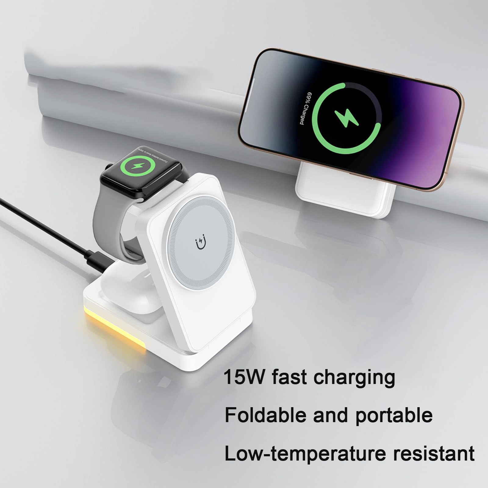 Pengisi Daya Nirkabel Lipat 3- - Wireless Charger 3 In 1 ulasan dan harga