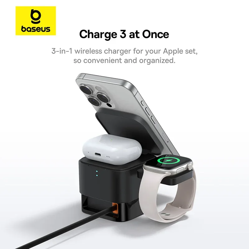 Baseus 3 in 1 Magnetic Wireles - Wireless Charger 3 In 1 ulasan dan harga
