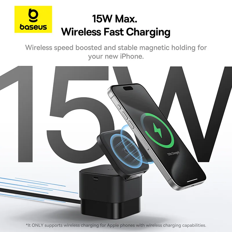 Baseus 3 in 1 Magnetic Wireles - Wireless Charger 3 In 1 ulasan dan harga