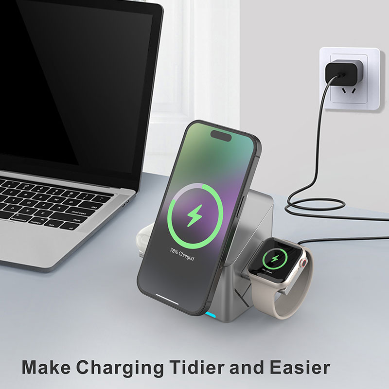 Stasiun Pengisian Daya Nirkabe - Wireless Charger 3 In 1 ulasan dan harga