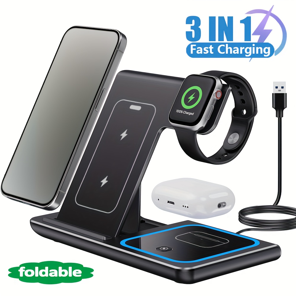 Pengisi Daya Nirkabel Lipat 3- - Wireless Charger 3 In 1 ulasan dan harga