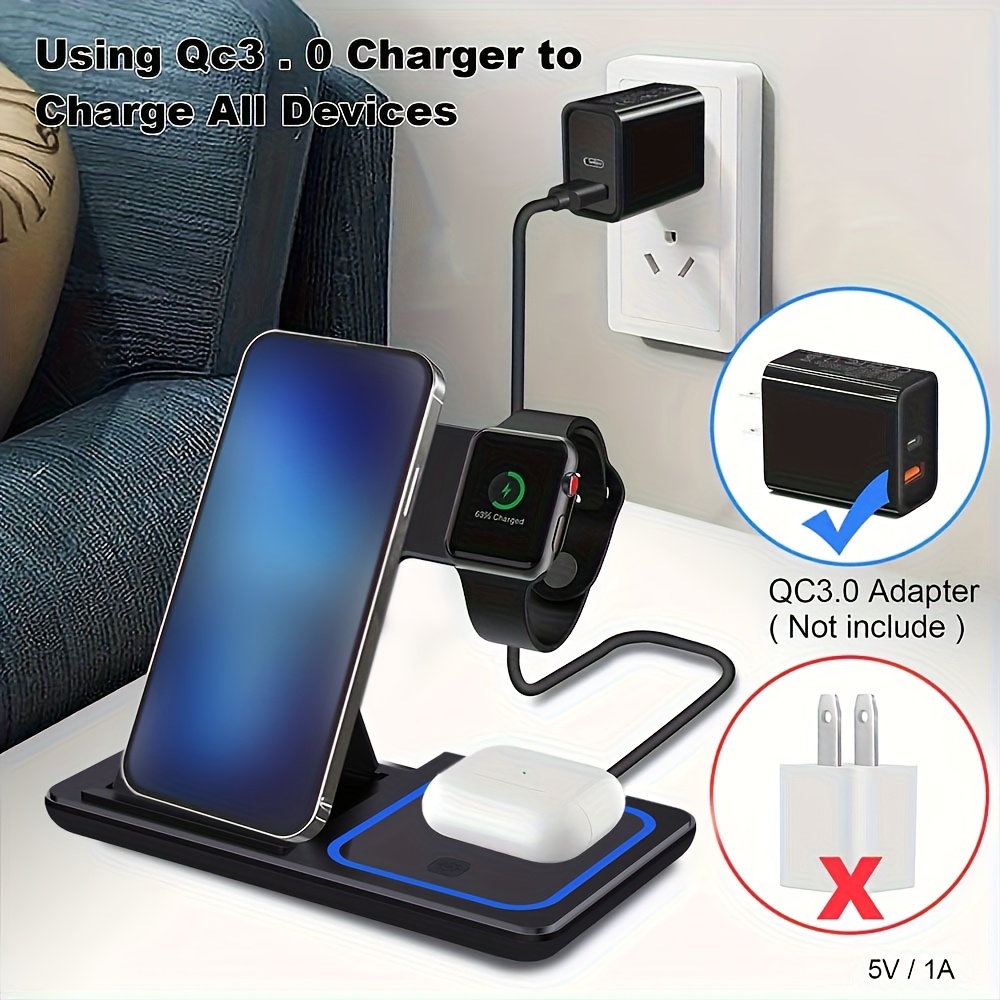 Pengisi Daya Nirkabel Lipat 3- - Wireless Charger 3 In 1 ulasan dan harga