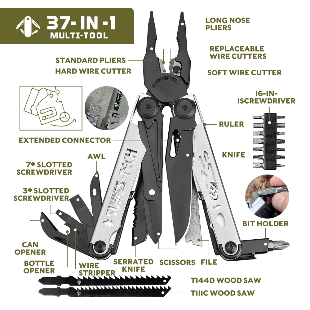 Tang Lipat Multifungsi SWISS T - Tech Accessories Kit ulasan dan harga