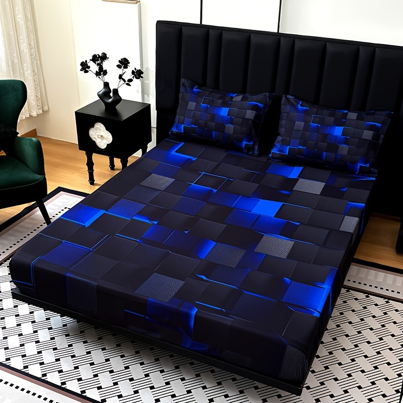Set Sprei Tekstur Kotak-Kotak  - Tech Acc ulasan dan harga