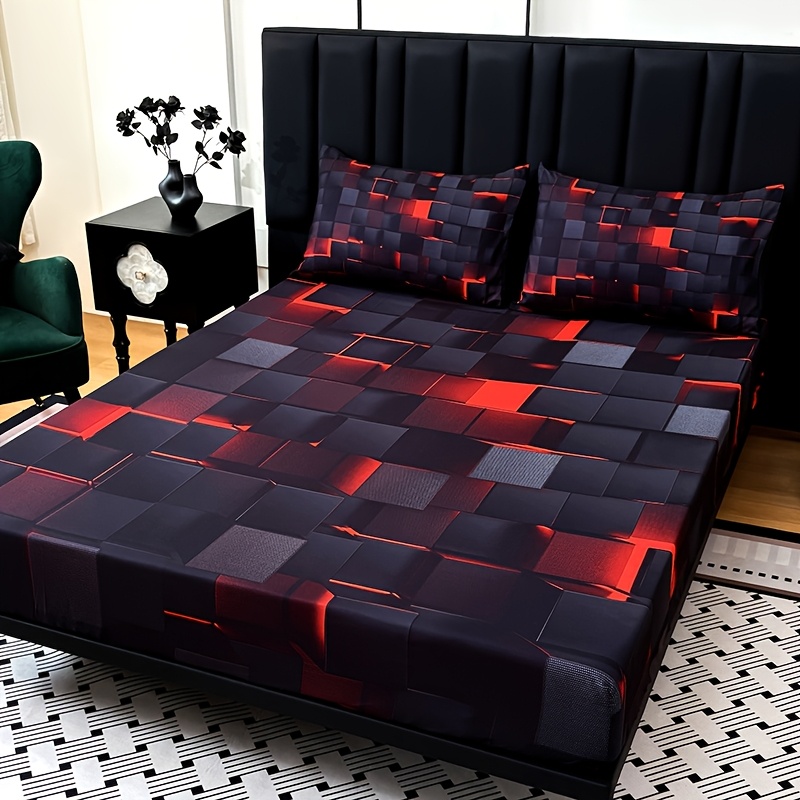 Set Sprei Tekstur Kotak-Kotak  - Tech Acc ulasan dan harga